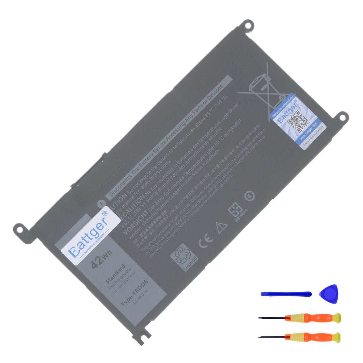 Amazon.co.jp: Battger 電池 YRDD6 ノートパソコンバッテリー For Dell